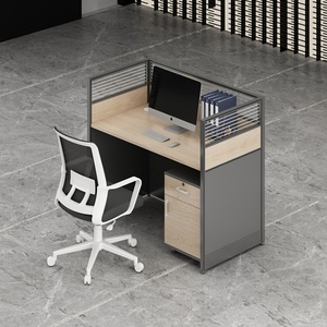 Modern Desk Partition Factory Manufacturer Modern Modular Panel L Shaped <b>Office</b> Cubicle Workstation for 2 People - Product Image 5