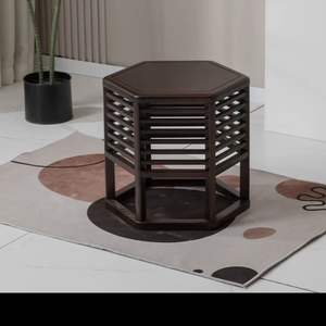 Chinese Style Hexagonal <b>Storage</b> Tea <b>Stool</b> Solid Wood Mortise Tenon Joint Living Room Coffee Table Shoe Changing <b>Stool</b> Stackable - Product Image 3