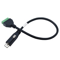 Kunci sekrup USB C jantan ke 5 pin kabel data terminal sekrup betina dengan terminal jantan yang cocok