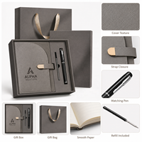 Set de Regalo de Cuaderno de Cuero PU A5 de Lujo con Bolígrafo Metálico, Set de Papelería Ejecutiva para Empresas