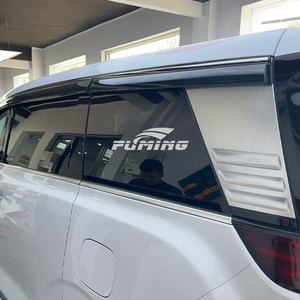 Denza D9 Rain Window Rain Shield ABS Cubierta de lluvia galvanizada Negro Plata 6 piezas <span class=keywords><strong>Tenza</strong></span> Trumpchi E8 Senna Kia Kava - Product Image 2