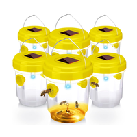 Asesino de avispas para colgar al aire libre Trampas para moscas reutilizables Trampa para abejas con energía solar Trampa para avispas con luz LED Uv