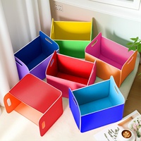 Panier de rangement en feutre coloré, lot de 6, pliable, en tissu, rectangulaire, avec poignée, pour organiser les vêtements, les livres, les jouets d'enfants