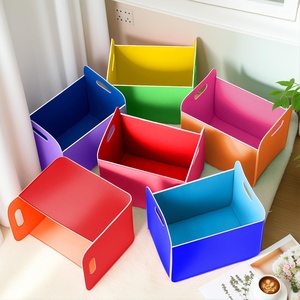 Panier de rangement en feutre coloré, lot de 6, pliable, en tissu, rectangulaire, avec poignée, pour organiser les vêtements, les livres, les jouets d'enfants - Product Image 4