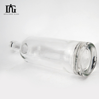 Nouveau design Bouteilles en verre dépoli 500ml 750ml Rhum Tequila Vin Brandy Bouteille vide avec liège