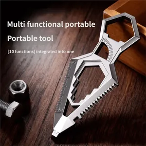Wholesale Keychain Tools Bottle Opener Cutter <b>Wheel</b> <b>Wrench</b> Stainless Portable Key Ring Tool Ruler for Work Camping Survival - Product Image 2