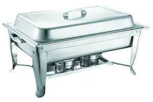 Buphex SS201 hochwertige wirtschaftliche Chafer Chafer 9L 533-2 faltbare Chafing-Dish 8L mit GN1/2x2 Speisenwärmer für Hotel, Restaurant, Buffet