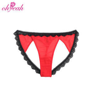 <span class=keywords><strong>Perizoma</strong></span> Nero Sexy a Vita Bassa in Maglia Floreale Spandex/Nylon con Dettagli in Pizzo, Apertura all'Anca e Spalline Sottili ODM per Donna - Product Image 4