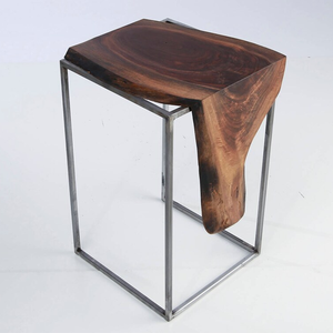 Table d'appoint solide avec Base en métal, meuble de maison, bord avec Base en métal en acier <span class=keywords><strong>brut</strong></span> - Product Image 6