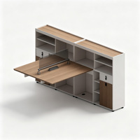 Bureau de travail avec cloison, fonction de rangement ouvert, combinaison modulaire