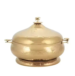 2026 Round Golden White <b>Vintage</b> Wire Hot Pot With Stainless Steel Casserole Perfect for Tableware Decoration Food Warmer - Product Image 5