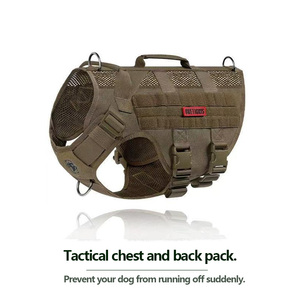 ONE TIGERS Tactical Dog <b>Harness</b> Adjustable Breathable MOLLE Vest For Medium Large Dogs Sport Style Durable Nylon - Product Image 1