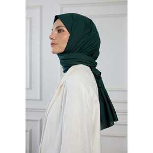 Écharpe en fourrure de coton pur vert forêt - Product Image 2