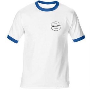 Vente en gros logo personnalisé hommes décontracté sport salle de sport rue impression numérique coupe régulière couleur bloquant hommes blancs t-shirt t-shirts en coton - Product Image 6
