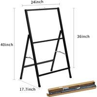 CYDISPLAY Papan Tanda Lipat Modern 24x36 Inci, Bingkai Kokoh, Papan Sandwich, Penyangga Poster Besi, Portabel untuk Luar Ruangan