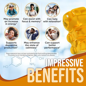 Complément alimentaire Vanwin OEM ODM 1000mg L-<span class=keywords><strong>Tyrosine</strong></span> pour enfants et adultes, gommes à la <span class=keywords><strong>tyrosine</strong></span> pour calmer et concentrer, pour le cerveau, la mémoire, l'humeur et l'énergie - Product Image 3