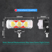 Feux de travail LED 4 pouces, ambre, blanc, rouge, bleu, éclairage de route, antibrouillard, stroboscope, lumière d'urgence, camion, remorque, 4x4, véhicule tout-terrain, moto