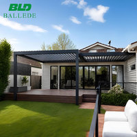 Pergola de jardin motorisée électrique extérieure avec kit intelligent de stores et écran, en aluminium, étanche, à lames bioclimatiques, pour patio Vinho Hill