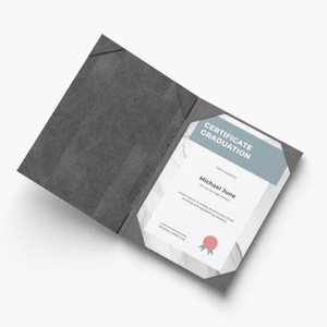 Wholesale Custom Logo School <strong>Certificate</strong> Display Shell Cover <strong>A4</strong> A3 Leather <strong>Folders</strong> for Graduation <strong>Certificates</strong> Holder - Product Image 2