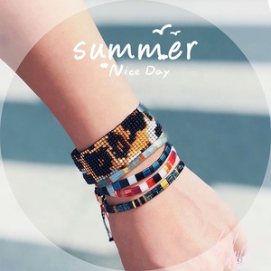 MI-S190102 Moyamiya Miyuki <span class=keywords><strong>Hamsa</strong></span> Frida bohemio hecho a mano de <span class=keywords><strong>la</strong></span> joyería pulsera étnica - Product Image 1