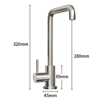 Keran Dapur SOLVEX Desain Kontemporer Bahan Stainless Steel 304 Pemasangan di Dek 1-Tombol Garansi 5 Tahun Hotel Mal Aliran Ber-akar