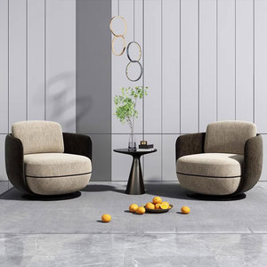 Fauteuil pivotant de luxe léger italien en velours pour salon, hôtel, négociation commerciale, loisirs, modèle SF2613 - Product Image 1