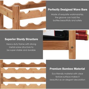 Thiết kế hiện đại thời trang hai lớp gỗ thường vụ loại bền chai rượu vang <span class=keywords><strong>Rack</strong></span> hiển thị cho phòng khách - Product Image 6