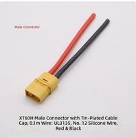 Câble connecteur XT60 en nylon et cuivre étamé, 50V, longueur 100mm, prise mâle-femelle pour batterie lithium et alimentation ESC de modèles RC