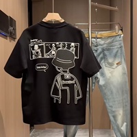 Vêtements pour hommes de luxe léger, nouvelle collection été 2025, marque tendance, vente chaude, respirant, imprimé dessin animé, cool, élégant, décontracté, court