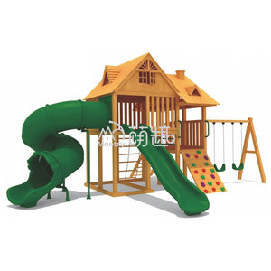 Moetry sân sau ngoài trời sân chơi bằng gỗ playsets với slide và Swing Set cho sân sau