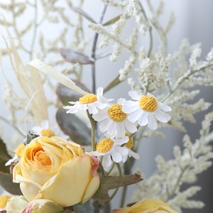 Ramo de Rosas y Margaritas de Estilo Ins, Flores Secas Artificiales para Decoración del Hogar, Sala de Estar, Mesa de Comedor - Product Image 4