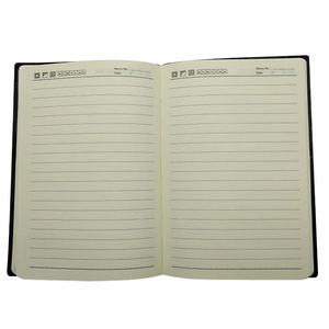 Carnets de notes professionnels en cuir PU de luxe, reliés cousus, écologiques, design populaire, noir, logo personnalisé pour les réunions de bureau - Product Image 5