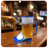 Gobelet à bière LED en forme de botte de 16 oz, changeant de couleur, avec fonction de consommation directe et poignée, pour adultes, festivals, fêtes, bars