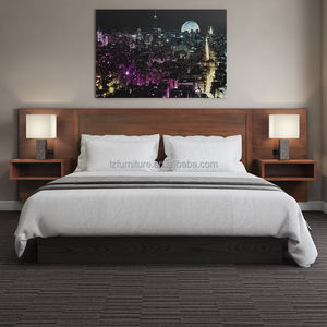 Newest Design Hampton Inn Hotel Furniture Solid Wood <b>King</b> <b>Headboard</b> 5 Star Hotel Bedroom Set <b>Bed</b> <b>Headboard</b> with Nightstand - Product Image 2