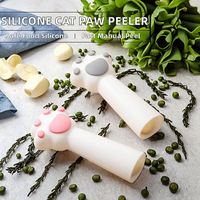 Éplucheur manuel en silicone en forme de patte de chat, écologique, avec logo personnalisé, pour l'épluchage de l'ail, sérigraphié, pour la cuisine