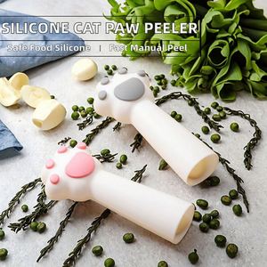 Pelador de silicona con forma de pata de gato y logotipo personalizado, herramienta manual para pelar ajo, rodillo pelador para cocina, pelador de cáscaras de cacahuete - Product Image 4