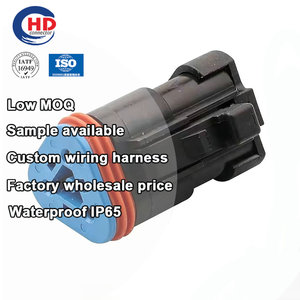 ชุดสายไฟ<span class=keywords><strong>3</strong></span>ขา DT06-3S-EP10 DT ชุดสายไฟตัวเชื่อมต่ออัตโนมัติปลั๊กกันน้ำพร้อมฝาครอบแบน - Product Image 1