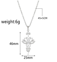 Collier à pendentif Lotus simple en acier inoxydable Accessoire de mode polyvalent avec forme de papillon pour chaîne de chandail