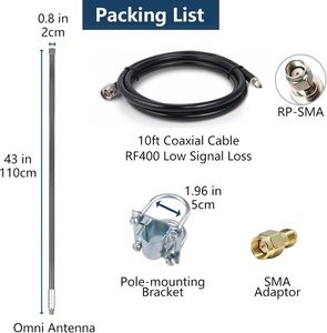 Antenne LoRa extérieure 915 MHz à gain élevé 8 dBi, câble à faible perte de 9,8 pieds, <span class=keywords><strong>Hotspot</strong></span> Helium Meshtastic pour Nebra <span class=keywords><strong>Bobcat</strong></span> 300 SenseCAP M1 HNT - Product Image 5