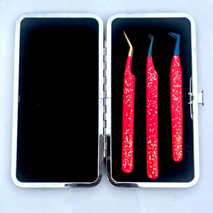 Signature Gel Finish Stainless Steel Eyelash Tweezers <b>Rust</b> Free Precision Tip Eco Grip Lash Extension Tool OEM - Product Image 1