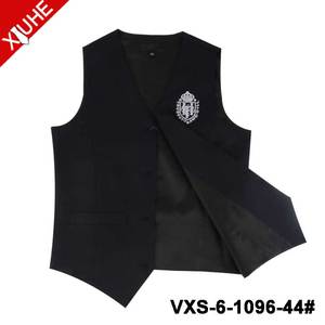 Logrotr-Chaleco clásico para hombre, ropa Formal de color negro <span class=keywords><strong>s</strong></span>ólido, bordado personalizado - Product Image 3