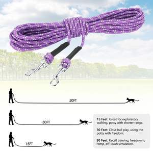 エスケーププルーフ耐久性のある安全なエクステンダー反射15 FT猫ロングリーシュウォーキング用屋外遊び子犬ウサギ - Product Image 4