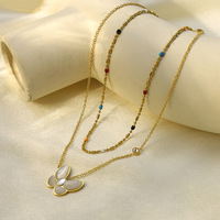 Collier pendentif étoile et lune double couche, design de niche pour femme, accessoire de mode pour usage quotidien, vente en gros