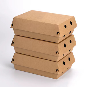 Fabricantes de China Caja de hamburguesas de papel Kraft impresa personalizada Diseño de logotipo Hamburguesas de grado alimenticio Caja de embalaje de hamburguesas - Product Image 2