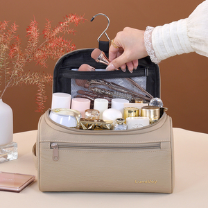 Bolsa <span class=keywords><strong>de</strong></span> Aseo Colgante con Textura Taslon, Organizador <span class=keywords><strong>de</strong></span> Cosméticos Multifuncional con Diseño <span class=keywords><strong>de</strong></span> Gancho, Ideal para Viajes, Bolsa <span class=keywords><strong>de</strong></span> Maquillaje Portátil <span class=keywords><strong>de</strong></span> Gran Capacidad - Product Image 4