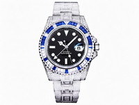 Montre-bracelet mécanique automatique bicolore pour homme, affichage lumineux de la date, bracelet en acier inoxydable, montre-bracelet décontractée pour affaires