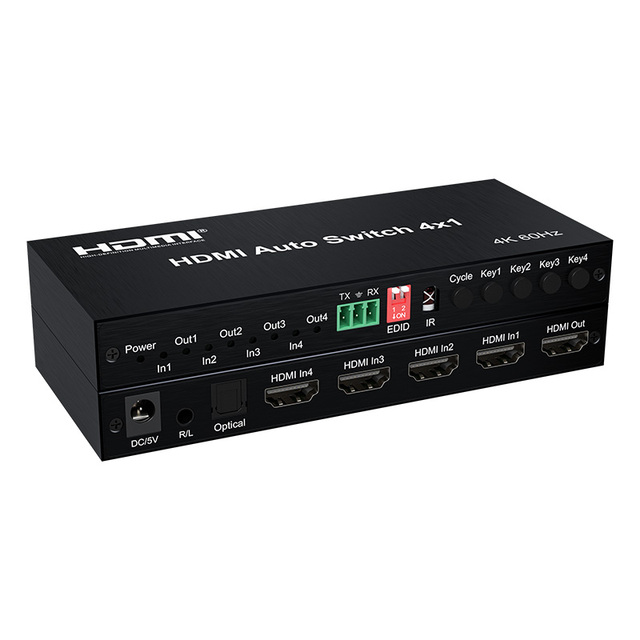HDMI Auto Switcher 4x1 4K 60Hz HDMI Auto Switch 4 in 1 Out