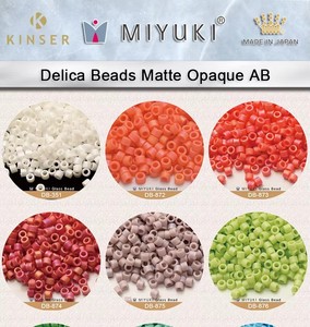 ลูกปัดเม็ด11/0สูงของแท้ลูกปัด Miyuki Delica ลูกปัด Miyuki Delica 1.6มม. [14สีด้านทึบแสง AB 1] ปะการังแพ็ค10กรัม