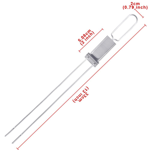 Bán buôn sản phẩm mới thịt nướng xiên thép không gỉ Rotisserie dĩa đôi kim đẩy tấm thịt xiên cho kabob nướng BBQ - Product Image 2