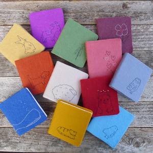 LABON Carnet <span class=keywords><strong>miniature</strong></span> en feutre de laine brodé d'animaux, carnet de croquis, carnet de poche, journal de voyage artistique, cadeau, vente en gros - Product Image 1